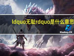 ldquo无耻rdquo是什么意思？