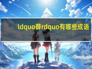 ldquo薛rdquo有哪些成语？