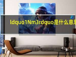 ldquo 1Nm3 rdquo是什么意思？