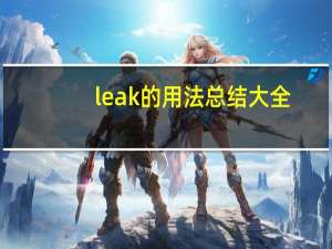 leak的用法总结大全