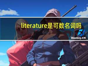 literature是可数名词吗
