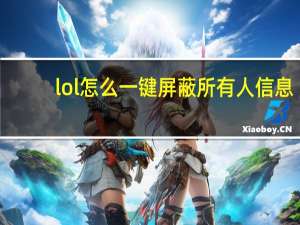 lol怎么一键屏蔽所有人信息（lol怎么一键屏蔽所有人）