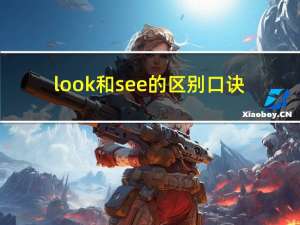 look和see的区别口诀（look和see的区别）