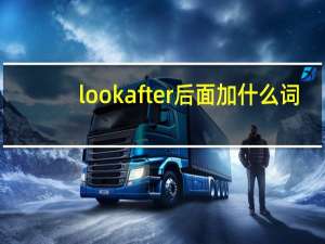 look after后面加什么词