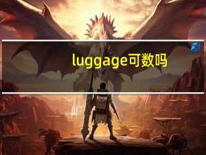 luggage可数吗