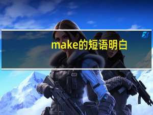 make的短语明白