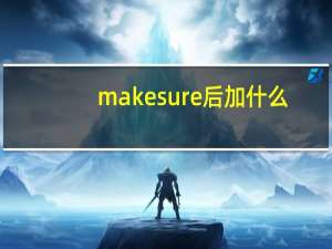 make sure后加什么？