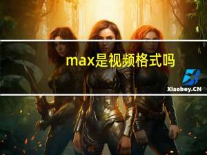 max是视频格式吗（max是什么格式）