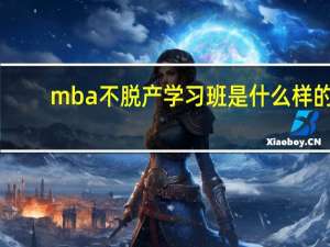 mba不脱产学习班是什么样的