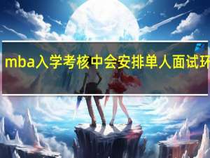 mba入学考核中会安排单人面试环节吗