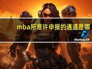 mba所准许申报的通道是哪