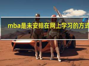 mba是未安排在网上学习的方式吗