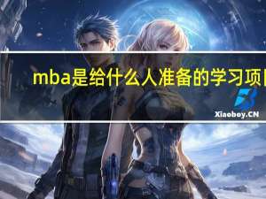 mba是给什么人准备的学习项目