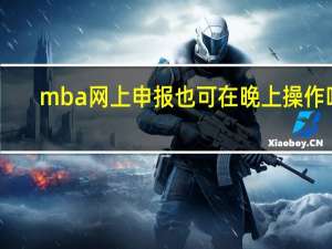 mba网上申报也可在晚上操作吗