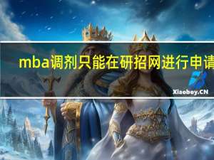 mba调剂只能在研招网进行申请吗