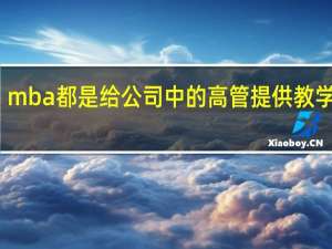 mba都是给公司中的高管提供教学的吗
