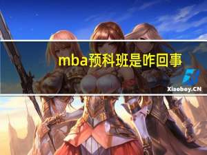 mba预科班是咋回事
