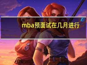 mba预面试在几月进行