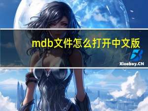 mdb文件怎么打开中文版（mdb文件怎么打开）