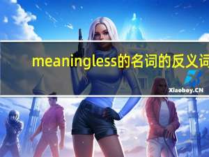 meaningless的名词的反义词