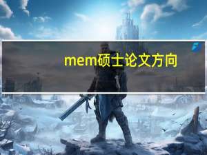 mem硕士论文方向
