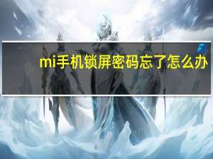 mi手机锁屏密码忘了怎么办（i xiaomi com找回手机锁屏密码）