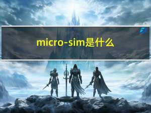 micro‑sim是什么（Micro SIM卡是什么意思）