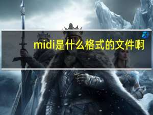 midi是什么格式的文件啊