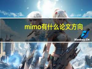 mimo有什么论文方向