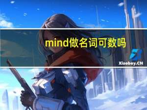 mind做名词可数吗