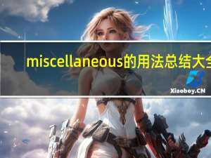 miscellaneous的用法总结大全