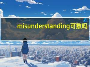 misunderstanding可数吗
