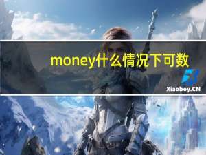 money什么情况下可数
