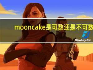 mooncake是可数还是不可数