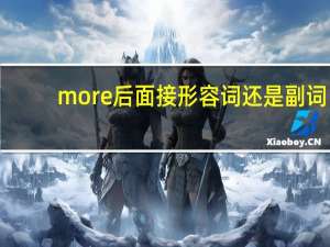 more后面接形容词还是副词