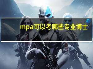 mpa可以考哪些专业博士