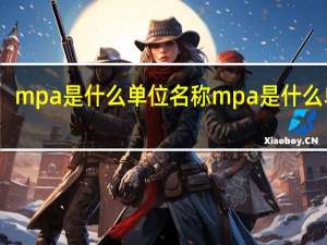 mpa是什么单位名称 mpa是什么单位