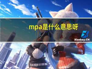 mpa是什么意思呀