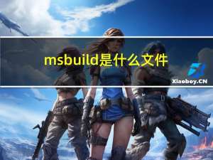 msbuild是什么文件（MSBuild是什么文件夹）