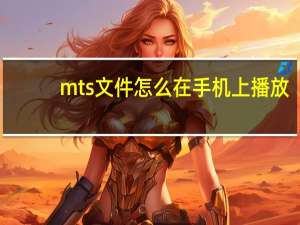 mts文件怎么在手機上播放（mts文件）
