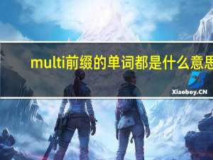 multi前缀的单词都是什么意思