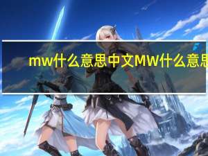 mw什么意思中文 MW什么意思