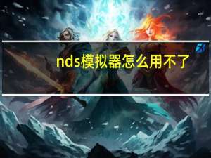 nds模拟器怎么用不了（nds模拟器怎么用）