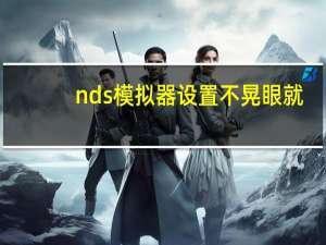 nds模拟器设置不晃眼就（nds模拟器设置）