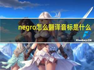 negro怎么翻译音标是什么