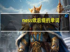 ness做后缀的单词