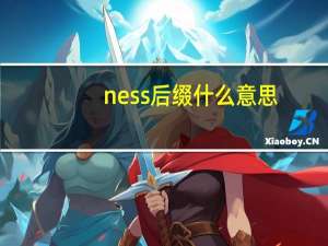 ness后缀什么意思