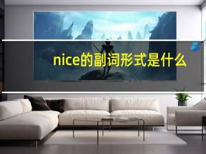 nice的副词形式是什么