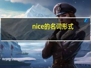 nice的名词形式
