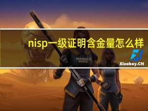 nisp一级证明含金量怎么样